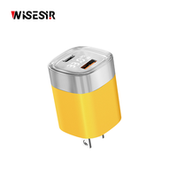 Chargeur universel WISESIR 35W GaN PD avec protection OTP pour téléphone portable 5V/3A 9V/2A 12V/1.67A Charge rapide Double ports USB-C