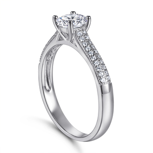 Personalized Custom <b>925</b> Sterling <b>Silver</b> Classic style Grade CZ Rhodium Plated Engagement <b>Ring</b> Women Parties Gift Anniversaries - Product Image 5