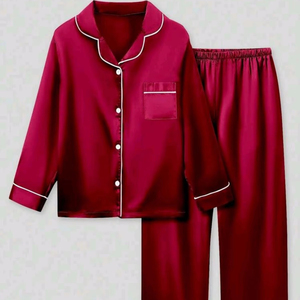 Ensemble de pyjamas en soie de mûrier écologique, manches longues, matière respirante et douce, service de fabrication sur mesure OEM ODM, usine au Vietnam - Product Image 1