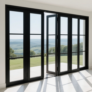 モダンなデザインのパノラマワイドスパンドア北米高級ヴィラ折りたたみ式アルミ合金強化安全ガラス付き - Product Image 1