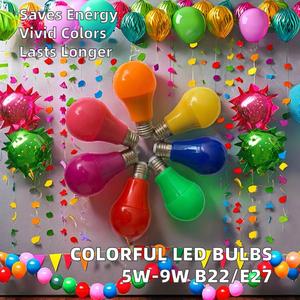 Bombillas LED de 5W, 7W y 9W en Verde, Rojo y Amarillo con Base B22 E27, Bombilla LED de 5 Colores para Suministro de Energía CA Residencial - Product Image 2