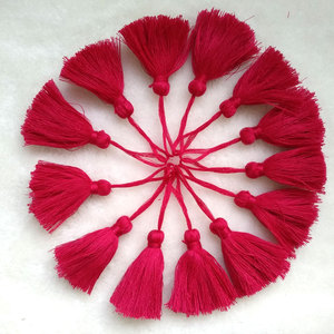 Fourniture de fabricant de franges de pompon fuchsia de style ethnique pour l'emballage ou les sacs - Product Image 3