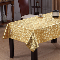 Nappe en PVC métallique RNPT Gold Diamond Panel avec support tissé, imperméable et facile à nettoyer pour table à manger