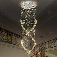 Luminaire suspendu dans le hall du centre commercial de l'hôtel Villa Long escalier K9 Crystal Ball Lustre Luminaire