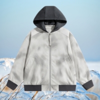 Veste en PU pour homme personnalisable avec logo, style rétro coupe-vent automne/hiver, vêtements décontractés à capuche pour l'extérieur, style streetwear, veste tendance pour homme