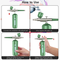 Offre Spéciale Nano pulvérisateur de brouillard injecteur d'oxygène Portable Mini compresseur d'air peinture pistolet aérographe pour Nail Art tatouage artisanat gâteau