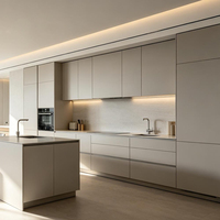 Meuble de cuisine modulaire de conception moderne, prêt à assembler, en bois massif, armoire de rangement de luxe haute pour cuisine