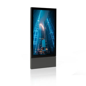 Meilleure qualité 55 <span class=keywords><strong>65</strong></span> 75 pouces support de sol affichage numérique fenêtre écran avant 4K affichage publicitaire portable - Product Image 1