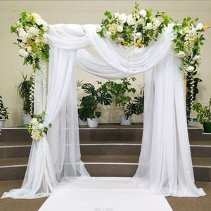 XinLan Rideaux de fond transparents simples en polyester <span class=keywords><strong>blanc</strong></span> pour arche de <span class=keywords><strong>mariage</strong></span>, décoration extérieure, fêtes et plafonds - Product Image 1
