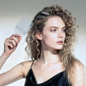 Custom Logo Plastic Afro <b>Comb</b> Black Men Styling Fork <b>Comb</b> Anti Static Hair Pick <b>Comb</b> - Product Image 6