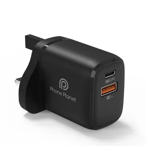 Phone Planet 20W Portable Travel Adapter Wall Charger USB-A Type C Fast Charging Mobile Phone Charger For Laptops Tablet Android