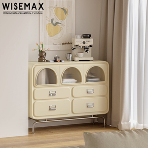WISEMAX Modern Bedroom Storage Sidboard <strong>Cabinet</strong> with Glass Stainless Steel Living Room <strong>Cabinet</strong> for <strong>Drinks</strong> <strong>Display</strong> bar <strong>Cabinet</strong> - Product Image 3