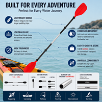 Pagaie de kayak en alliage d'aluminium en deux parties, double lame, légère, personnalisable en couleur et longueur (71 po/180 cm, 102 po/260 cm)