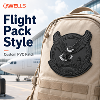 Patch en caoutchouc PVC 3D personnalisé, logo aigle aviation en relief, badge moral pour vestes, sacs à dos, chapeaux, uniformes