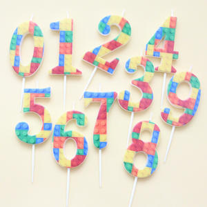 Bougie Chiffres 0-9 en Blocs de Construction Décoratifs Thème Dessins Animés <span class=keywords><strong>Lego</strong></span> Faits à la Main pour Fête d'<span class=keywords><strong>Anniversaire</strong></span> - Vente en Gros - Product Image 2