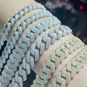Cadena Cubana con Doble Hilera de Diamantes Cultivados en Laboratorio, Collar de Lujo con Certificación IGI, Material de Oro de 14K y 18K para Hombre y Mujer - Product Image 4