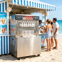 Machine à glaces molles 7 saveurs, machine à faire des glaces, machine à glaces pour boutique, haute qualité et performance