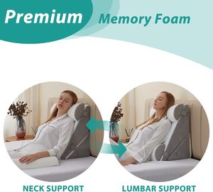 Coussin ergonomique multifonctionnel 2-en-1 en mousse à mémoire de forme pour soutien lombaire, des jambes et du dos, pour lit et canapé - Product Image 4