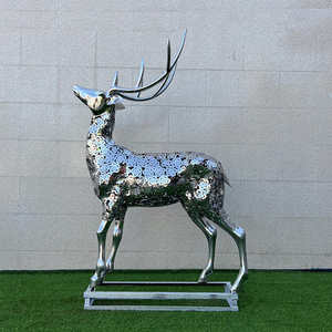ประติมากรรมสัตว์ขนาดเท่าตัวจริง ทำจากสแตนเลสสตีล รูปสัตว์ขนาดใหญ่ เช่น นกอินทรี <span class=keywords><strong>มด</strong></span> ปลาวาฬ สุนัข วัว ช้าง ครอบครัวสัตว์ รูปทรงเรขาคณิต วัวม้า กวาง - Product Image 1