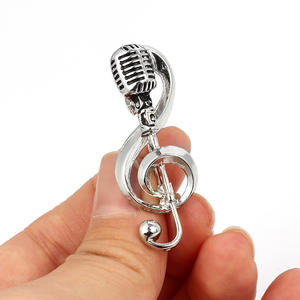 Sming Pinnen Microfoon Email Pin Muziek Noot Metalen Broche Band Fashion Festival Kleine Gift Revers Badge - Product Image 4