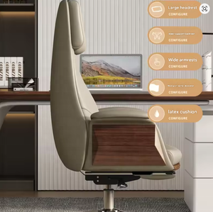 Fauteuil de Direction Ergonomique en Cuir Blanc Moderne de Luxe, Confortable, Inclinable et Pivotant, Idéal pour <span class=keywords><strong>Bureau</strong></span>, Hôpital, Chambre à Coucher - Product Image 2