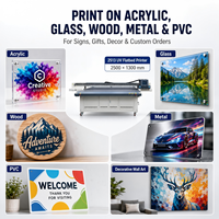 Harga Pabrik Printer UV Format Besar + 2513 UV Flatbed + Mesin untuk Karton/Kaca/Stiker + Mesin Stiker Transparan