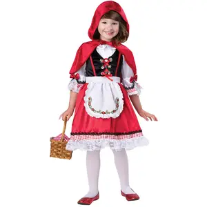 BAIGE 2024 Cosplay cartone animato piccolo Cappuccetto rosso Costume da donna fiaba vestito per bambini