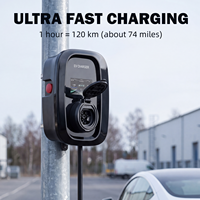 Chargeur EV AC 22kW GBT, étanche IP65, 32A, WiFi pour application, RFID, minuterie réglable, arrêt d'urgence, charge programmée