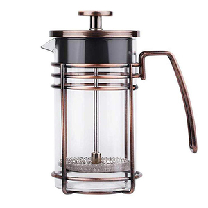 <span class=keywords><strong>Cafetière</strong></span> à pression <span class=keywords><strong>française</strong></span> en verre or Rose, Durable, résistant à la chaleur, noir - Product Image 1