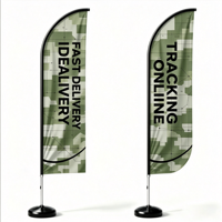 Drapeau publicitaire extérieur en forme de lame avec mât en fibre de verre, forme goutte d'eau, graphique imprimé remplaçable pour la promotion des centres commerciaux