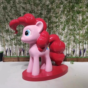 Décoration extérieure, sculptures de My Little Pony, statues de personnages de dessins animés en fibre de verre pour jardin, aire de jeux - Product Image 4