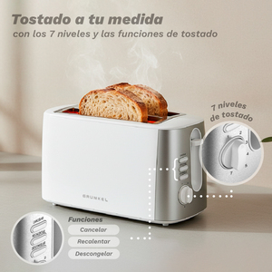 Ts-Doblemaxi Tostapane a Doppia Fessura Extra Largo 1400W Bianco con 7 Livelli di Potenza - Product Image 4