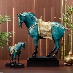 Tang Sancai Horse Figurine Bronze Handmade Sculpture Office Home Decoration Entryway <b>Ornament</b> Housewarming Gift - Product Image 1