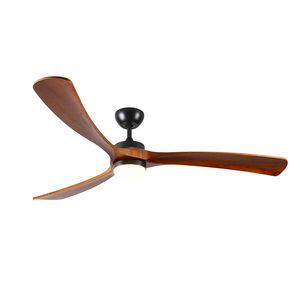 Solid Wood Ceiling Fan Light 52 Inch LED Flush Mount For Living Room Bedroom Retro Style - Product Image 2