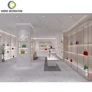 ร้านขายกระเป๋าแบรนด์เนมระดับไฮเอนด์ ตกแต่งภายในร้านค้า ออกแบบร้านค้าปลีกสำหรับผู้หญิง รองเท้าและกระเป๋า บูติกโชว์สินค้า - Product Image 3