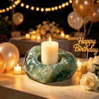 Support de Bougie en Pierre Brute de Fluorite Verte Naturelle, Poli, pour Décoration Spirituelle et Méditation, Vente en Gros