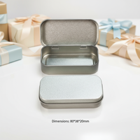 Boîte rectangulaire mini en fer blanc à couvercle rabattable 80x38x20mm - Emballage alimentaire écologique pour chocolats, gâteaux, pâtisseries, mariages, chewing-gums
