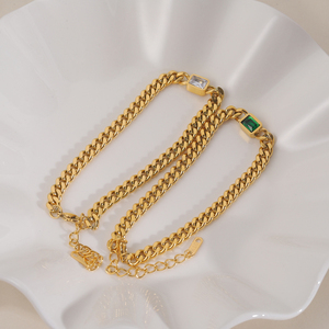 Pulsera de Acero Inoxidable con Cierre de Candado y Cristales, Chapada en Oro de 18k, Resistente al Agua y al Deslustre, Joyería de Moda 2022 - Product Image 4