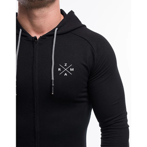Custom Stretchy Track Hoodie Gym Muscle Fit Jacket Hoodie - Product Image 5