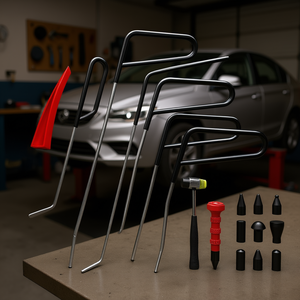 Kit de réparation de bosses sans peinture, outils en acier inoxydable pour la réparation des dommages de grêle sur les portes de voiture - Product Image 2