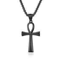 Collier de cheville Moge Pour Homme, bijoux unisexe, avec pendentif en croix, Hip Hop, plaqué or et noir, en acier inoxydable