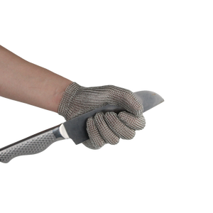 Gants de sécurité anti-coupure en <span class=keywords><strong>maille</strong></span> métallique en acier inoxydable de qualité alimentaire avec poignet réglable et antidérapant EN388/ANSI Coupe 5 9 - Product Image 2