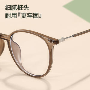 Monture de lunettes ovales de style coréen 01252, monture intégrale, anti-lumière bleue, unisexe, verres en acrylique, origine Danyang - Product Image 3