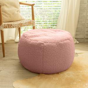 DB Jaxx Ellis Grand pouf en peluche faux-agneau rose pouf en peau de mouton pour un design d'intérieur moderne - Product Image 4