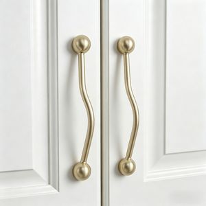 Tirador Moderno de Aleación de Zinc para Muebles, Acabado Cobre Cepillado, Perilla Esférica para Cajones y Armarios de Cocina - Product Image 2