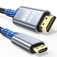 Câble Micro HDMI vers HDMI 4K 60Hz 18Gbps Haute Vitesse HDR Connecteur Plaqué Or pour Appareil Photo HDTV Projecteur Ordinateur Portable Tablette