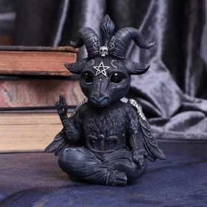 Statue d'Idole Satanique Baphomet Chèvre en Résine Peinte à la Main, Durable, pour <span class=keywords><strong>Église</strong></span> Sataniste, Modèle <span class=keywords><strong>de</strong></span> Sculpture d'Autel <span class=keywords><strong>de</strong></span> Mendes, Figurine Occulte Illuminati - Product Image 5