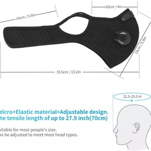 Masque de sport anti-pollution avec filtre à charbon actif remplaçable, masque de cyclisme en maille lavable - Product Image 4