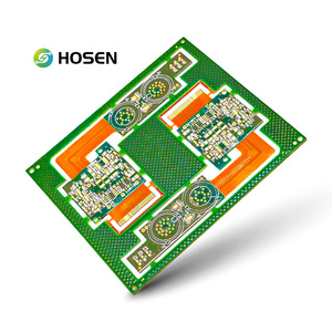 Hosen OEM cao cấp trọng lượng nhẹ hiệu quả cao nhanh chóng thời gian dẫn cứng nhắc-<span class=keywords><strong>Flex</strong></span> <span class=keywords><strong>PCB</strong></span> 1 oz đồng cam màu xanh lá cây Mặt nạ hàn cho công nghiệp - Product Image 1