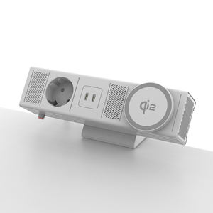 Bloc <span class=keywords><strong>multiprise</strong></span> intelligent OMNI 65W à fixation sur bureau avec deux ports USB-C, chargeur rapide Qi2 et <span class=keywords><strong>Ethernet</strong></span> pour un espace de travail sans câbles - Product Image 3